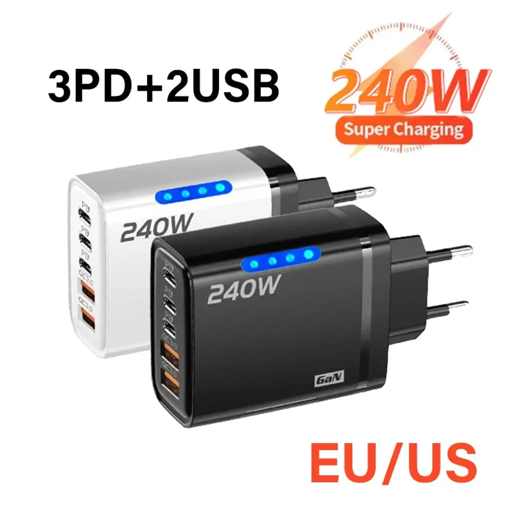 240W 5-Port USB PD Charger