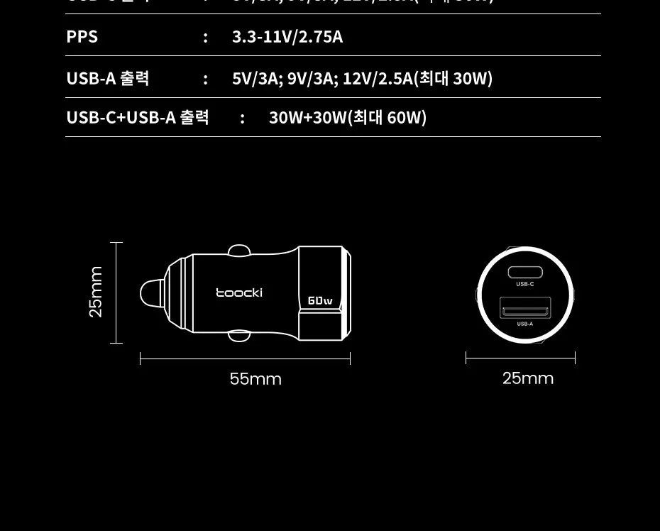 Toocki 60W Car Charger